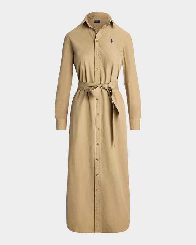 Belted Cotton Midi Shirtdress